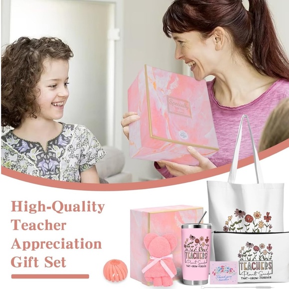 Teacher Appreciation Gift/Basket with Tumbler/Tote/Cosmetic Bag/Bear/Towel | NEW - Picture 6 of 8